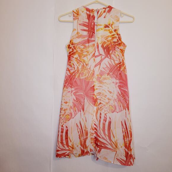Calvin Klein Orange Tropical Print Sleeveless Flowy Summer Dress Size 4P - Picture 2 of 10
